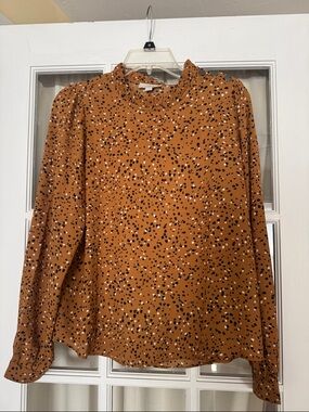 LOFT Speckled High-Neck Blouse